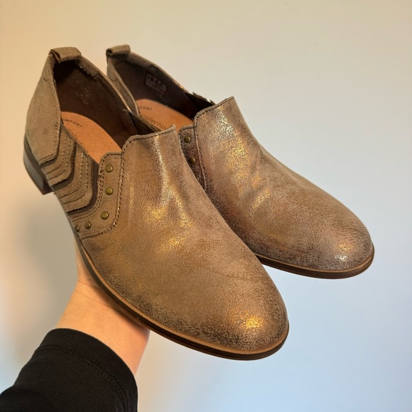 NWT Clarks Trish Bell Gunmetal Metallic Slip on Shoes Size 10 - Picture 10 of 11